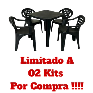 Kit 4 Poltronas e Mesa Sala Cozinha Bar