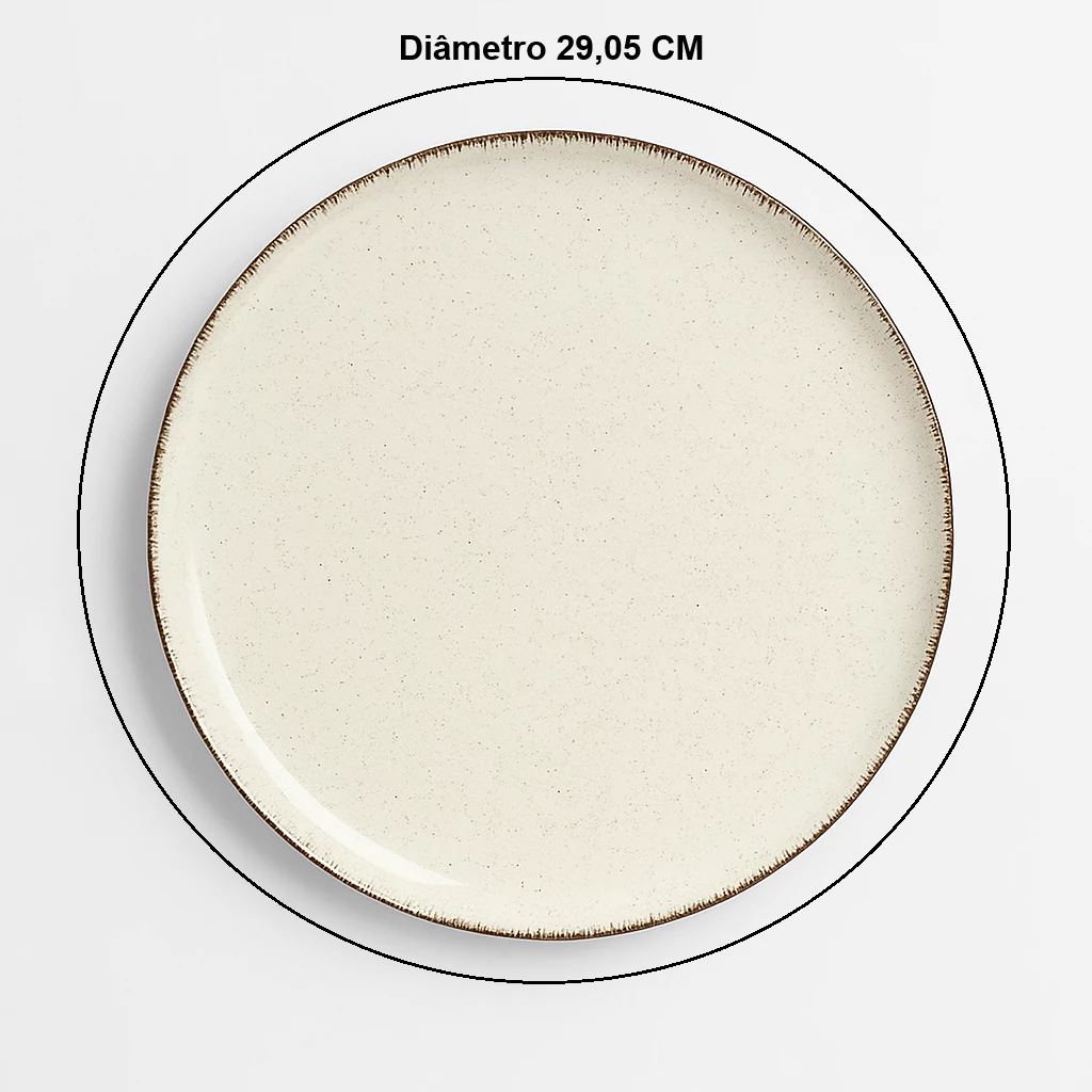 Kit 6 Pratos Raso Moderno 100% Porcelana 27cm