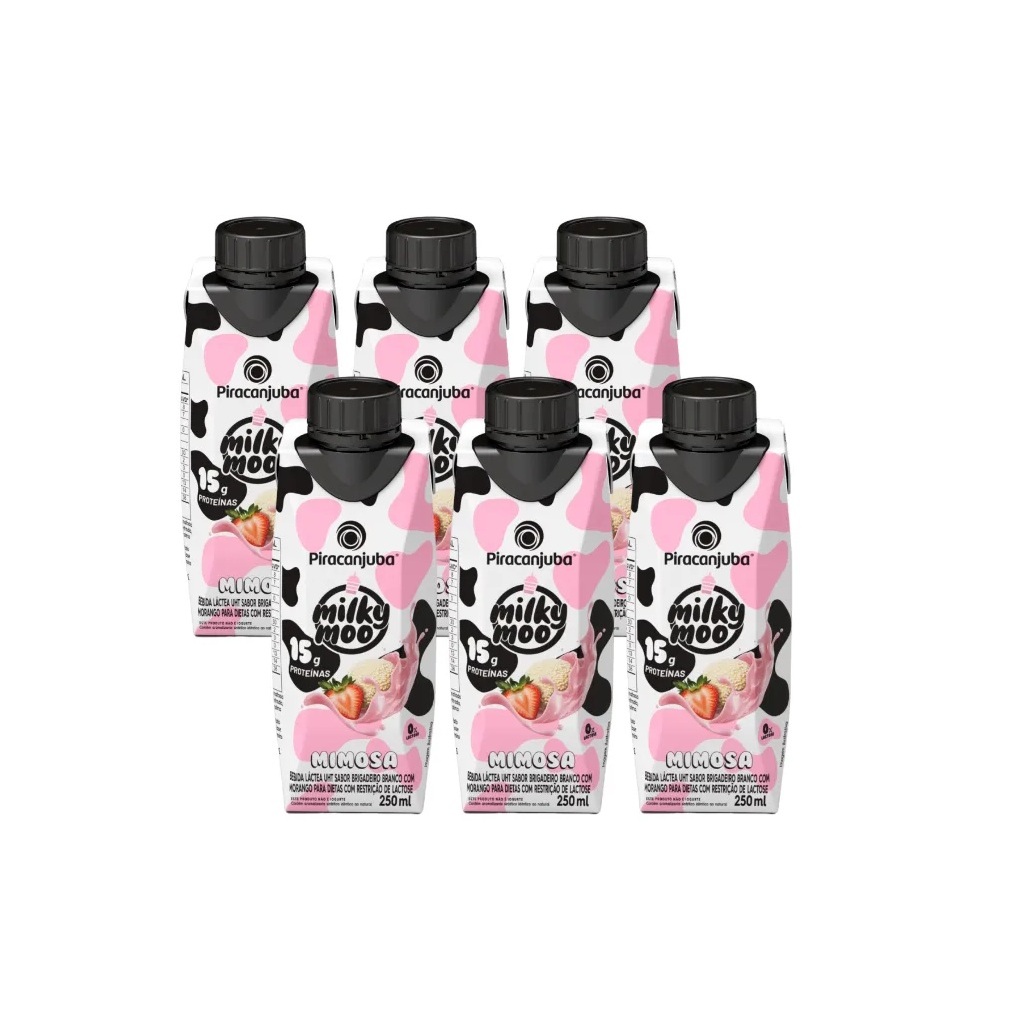 Bebida Whey Milky Moo 15g Proteína Mimosa Piracanjuba 250ml