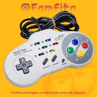 🎮 Controle Original ASCII PAD Turbo para Super Nintendo SNES - Controle Autêntico Super Famicom