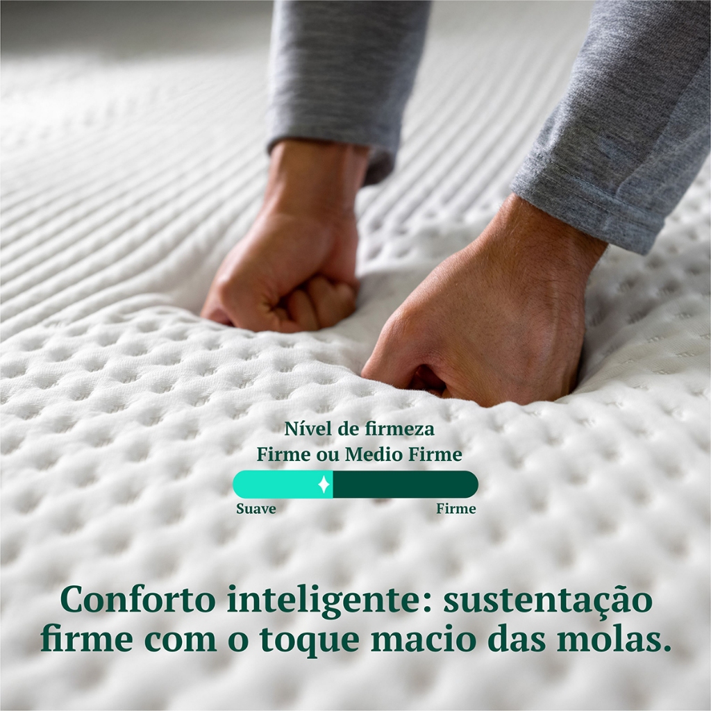 Colchão King D45 Connect Molas Ensacadas Massageador 25x193x203