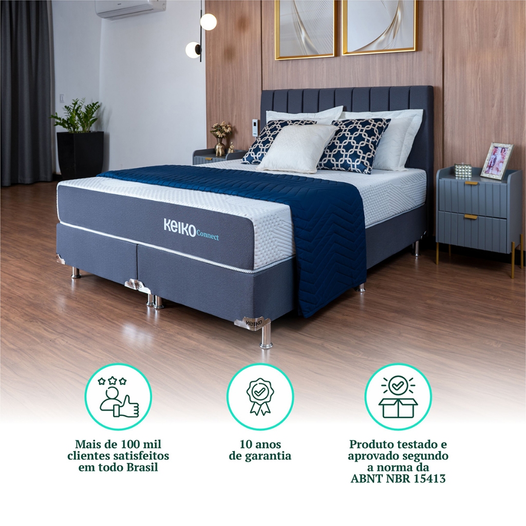 Colchão King D45 Connect Molas Ensacadas Massageador 25x193x203
