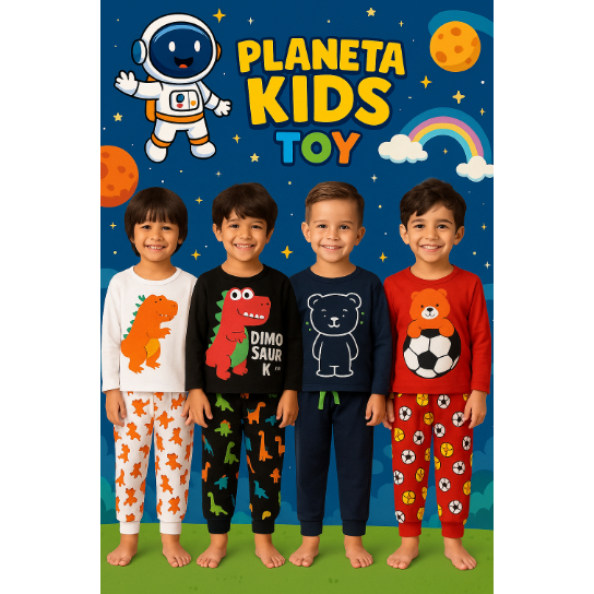 Pijama Infantil Menino Inverno - Kit Pijama Infantil Inverno em Oferta na Shopee