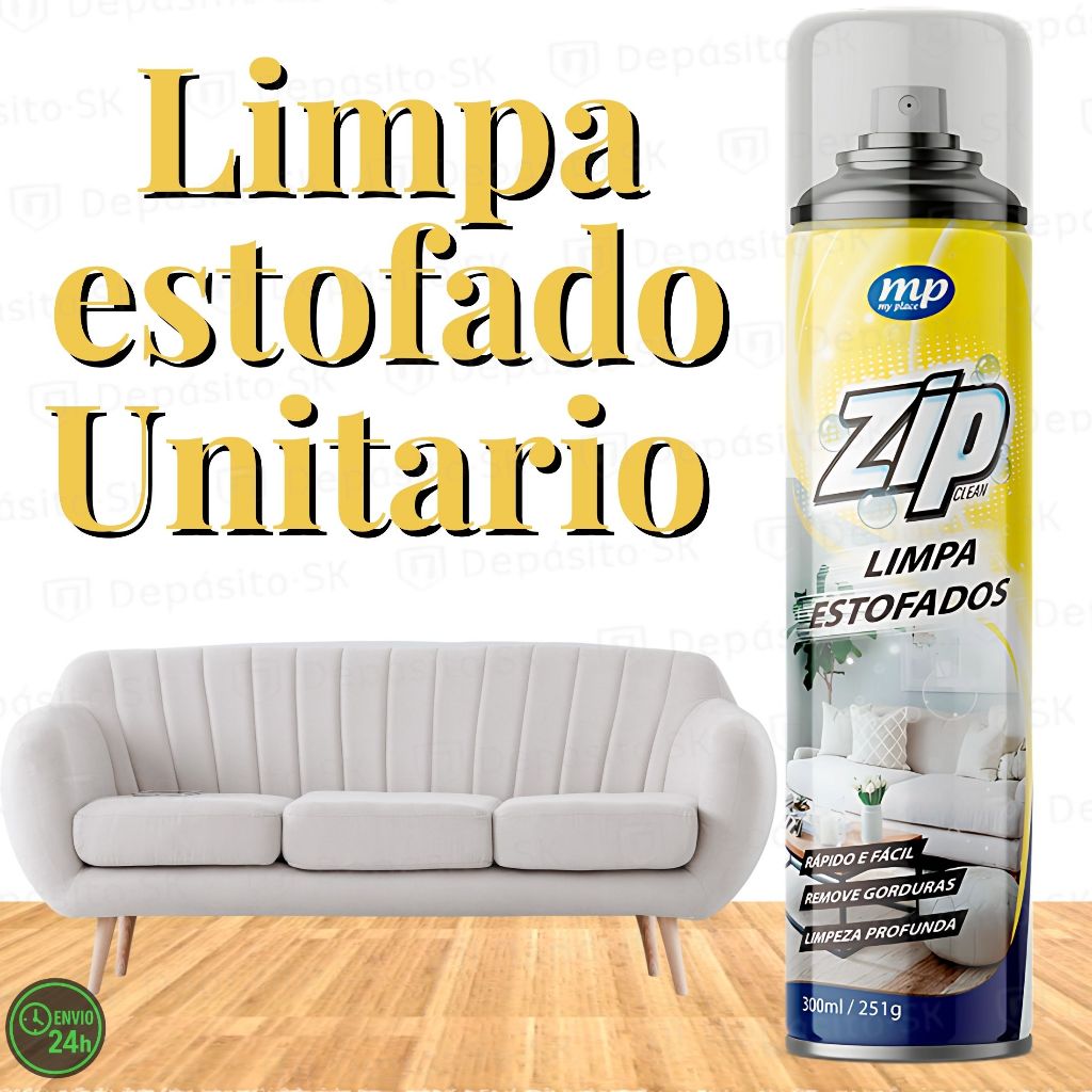 Espuma Para Limpeza de Estofados Spray Zip Clean 300ml/251g | Shopee Brasil