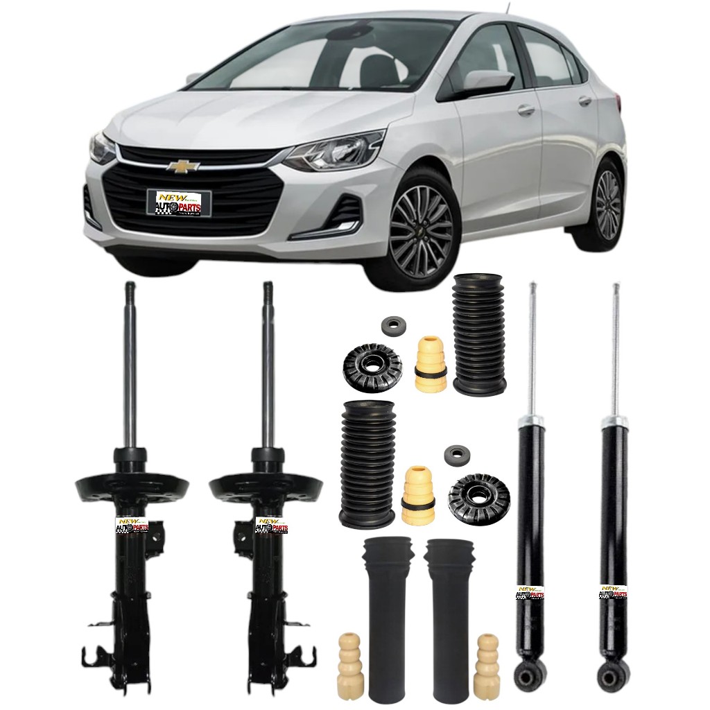 Kit 4 amortecedores + Kit Dianteiro + Batentes Traseiros Chevrolet Onix ...
