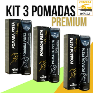 Kit Pomada Massageadora Preta Apinil Premium 150g Potente