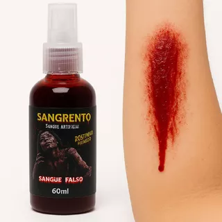 Spray de Sangue Falso Para Halloween Maquiagem Efeito Realista Vampiro Dia das Bruxas