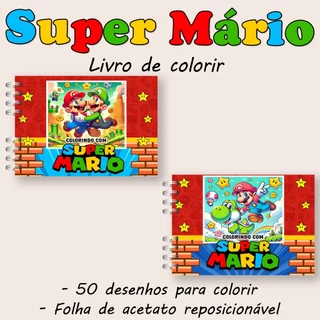 Livro de colorir - Super Mário - 50 folhas - A5 Encadernado / Capa Dura A5 ou A6 - Bob good gods em Oferta na Shopee
