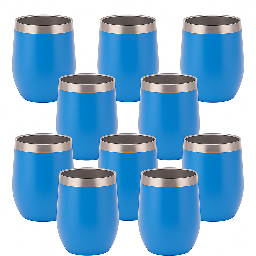 Kit 10 Copos Inox 70ml Coloridos Parede Dupla Portátil Térmico Café Bebidas Vinho Água Gelada - Cores Variadas