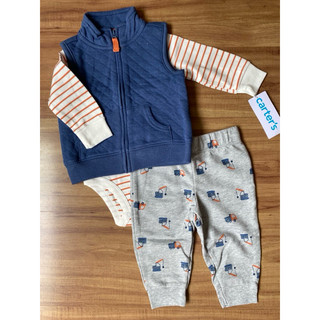 Conjunto Carters com colete menino em Oferta na Shopee