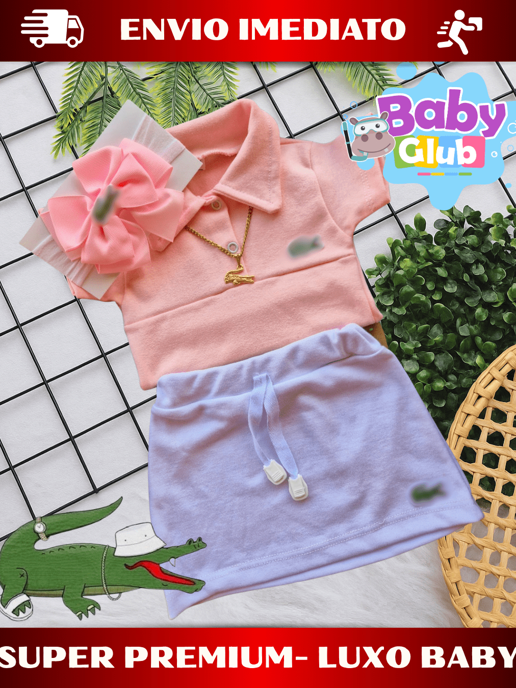 Conjunto Blogueirinha Body Polo + Saia | roupa bebê menina - moda ...