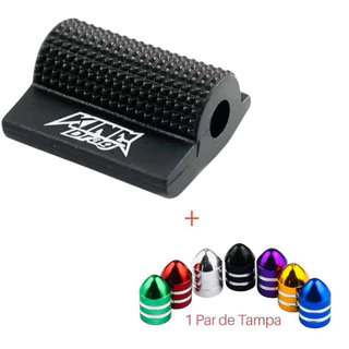 Protetor Pedal Passador Marcha Moto + 1 Par Tampa Bico Pneu - Universal