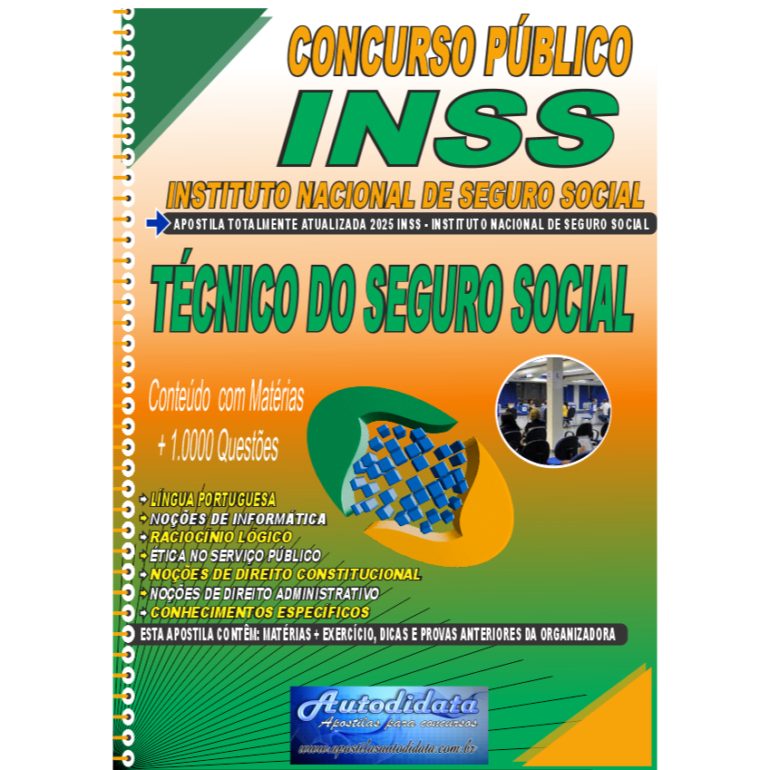 Apostila impressa concurso do INSS 2025 -Técnico Previdenciário ...
