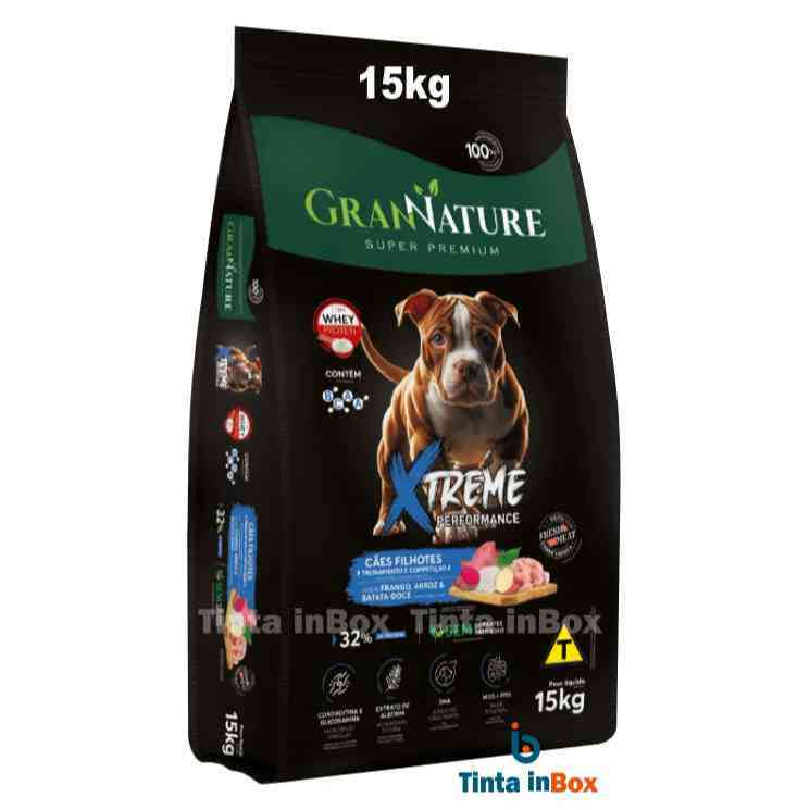 Ração Gran Nature Filhote Xtreme 15kg Super Premium Alta Performance Whey Bcaa Batata Doce