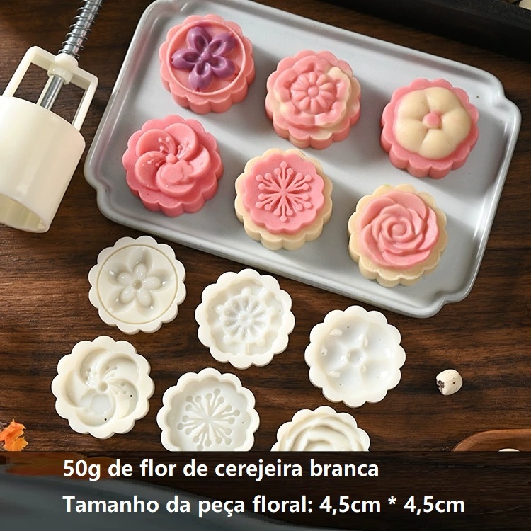 Moldes de Doces Pressão Manual 6un - Forma de Flor, Kit de Decoração ...