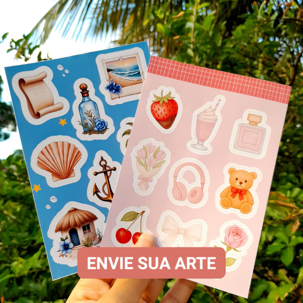 Cartelas de Adesivos Personalizada A6 - ENVIE SUA ARTE | Shopee Brasil