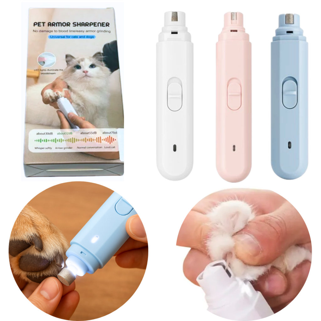 Lixa de Unha Pet para Cachorros e Gatos USB Recarregável Lixador Unhas ...