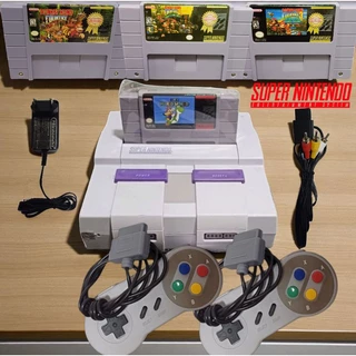 Super Nintendo Original + Super Mário World + Donkey 1,2,3 - Super Nintendo Completo
