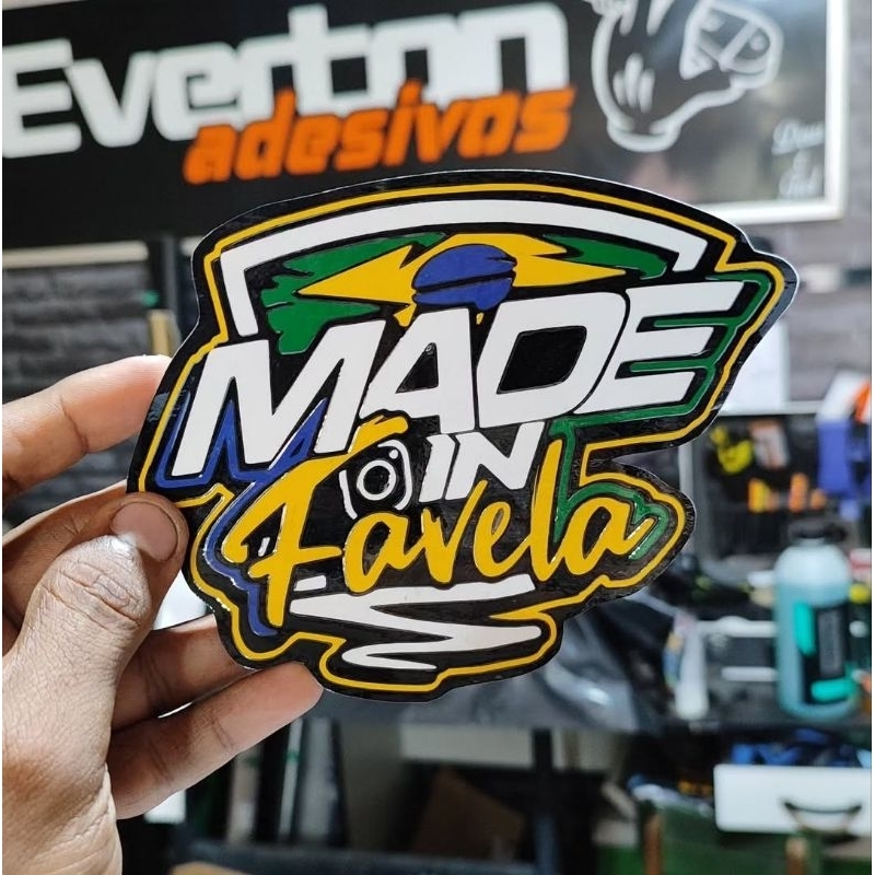 adesivo made in favela Brasil personalizado | Shopee Brasil