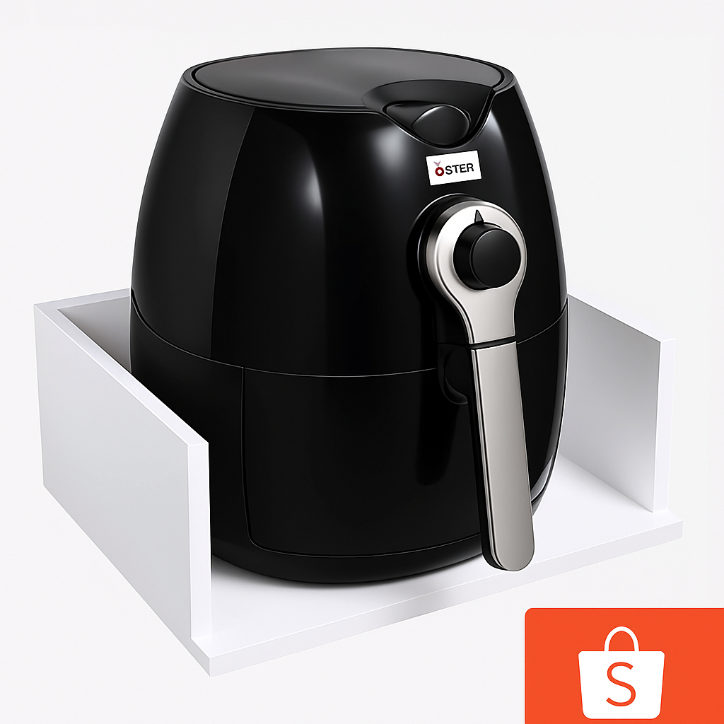 Nicho para Air Fryer e Cafeteira suspenso para Cozinha ( MDF branco ...