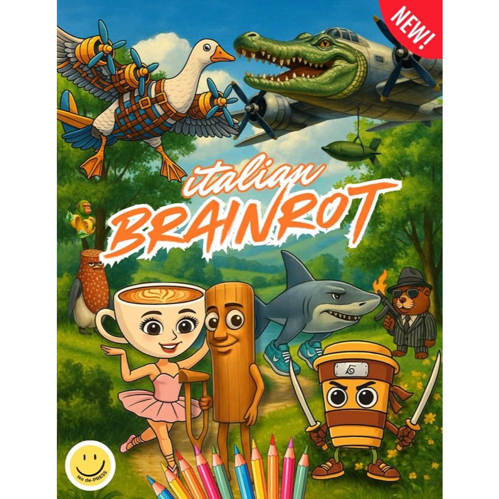 54 Desenhos do Italian Brainrot para Pintar e Colorir - A5 90g Folhas ...