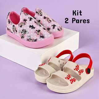 Kit 2 Pares Tênis Infantil Menina e  Sandália Confortável Feminina