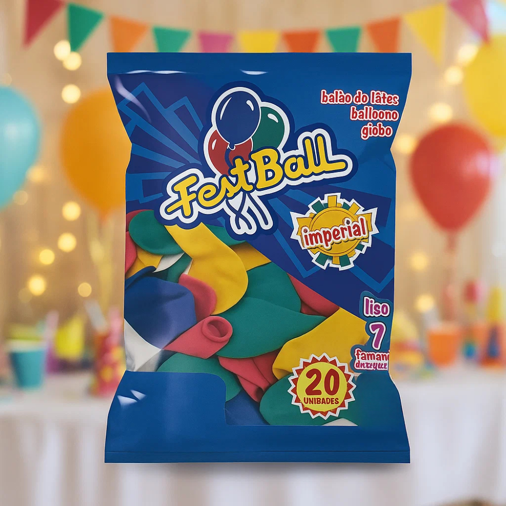 Balão Bexiga Colorida Lisa Tamanho 7 c/20 unidades | 2/3/5 ou 10