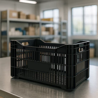 Caixa Plástica Reforçada 49L PEAD com Alça Antiderrapante – Para Hortifruti, Frigorífico, Laticínios