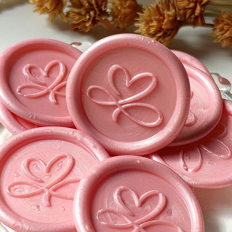10 Lacre de Cera para convite Rosa Claro | Alecrim, Coração, Mini ...