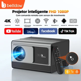 BETTDOW Projetor totalmente selado 4K 8K 700ANSI 22000Lumens Android WiFi LED Projetor de filme de vídeo LED