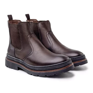 Bota Botina Masculina Chelsea Londres Couro Legítimo Lançamento