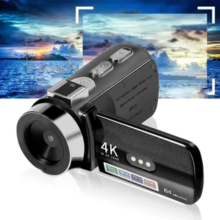 Câmera de vídeo digital portátil 4K HD com zoom digital de 16x e bateria integrada