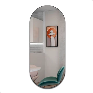 Espelho Pilula 110x50cm Parede Grande Corpo Inteiro Sala Quarto Decorativo Bancada Maquiagem
