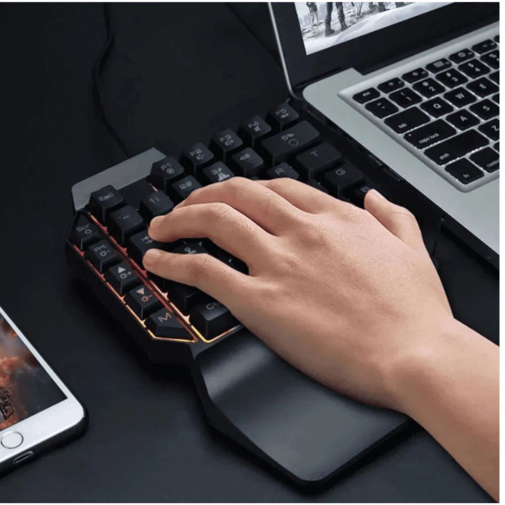 Mini Teclado One hand e Mouse Com Fio Gamer RGB LEHMOX LEY-2117