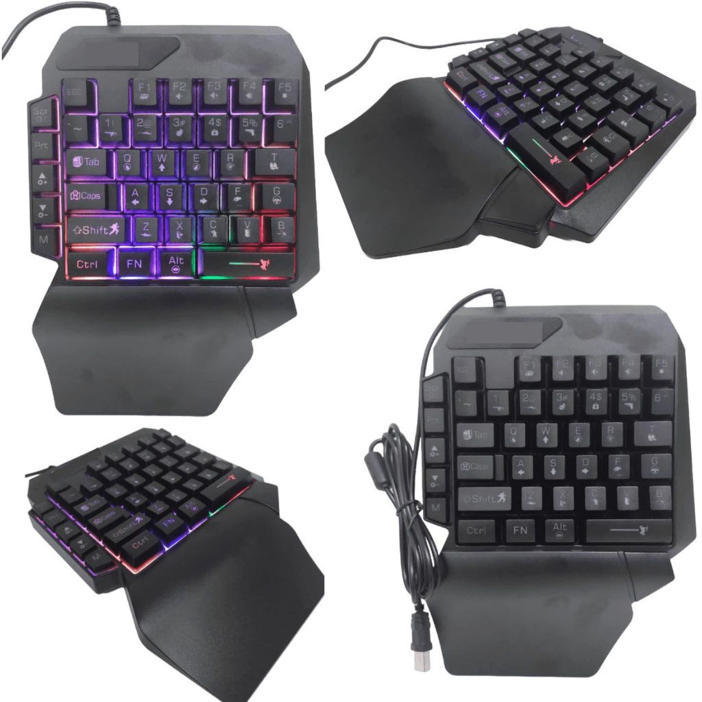 Mini Teclado One hand e Mouse Com Fio Gamer RGB LEHMOX LEY-2117