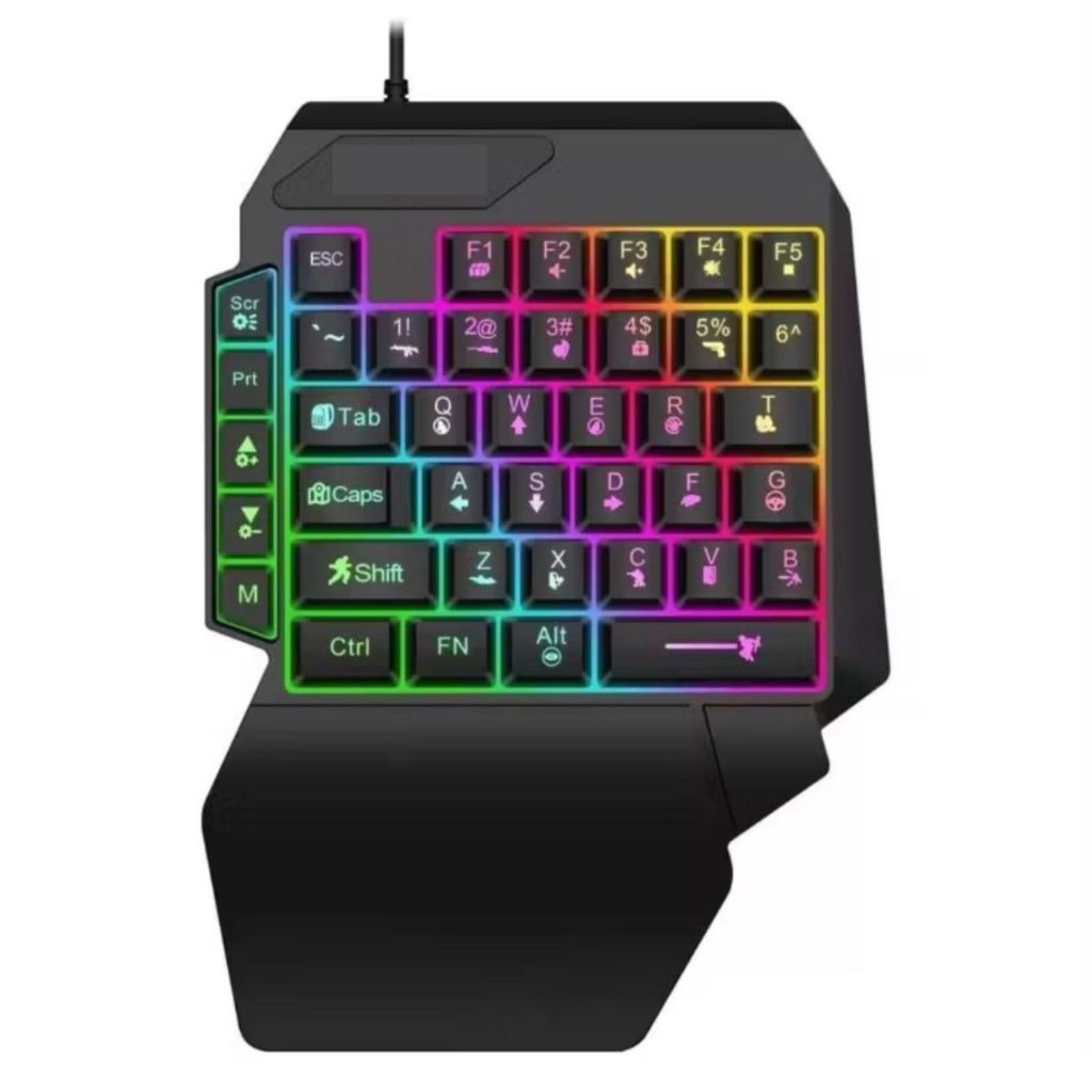 Mini Teclado One hand e Mouse Com Fio Gamer RGB LEHMOX LEY-2117
