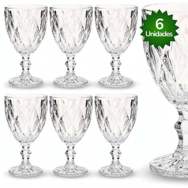 Jogo 6 Taça Diamante Copo Vidro Transparente Bico De Jaca 330mlR$27,69R$34,88-21%4.95mil+ Vendido(s)São Paulo