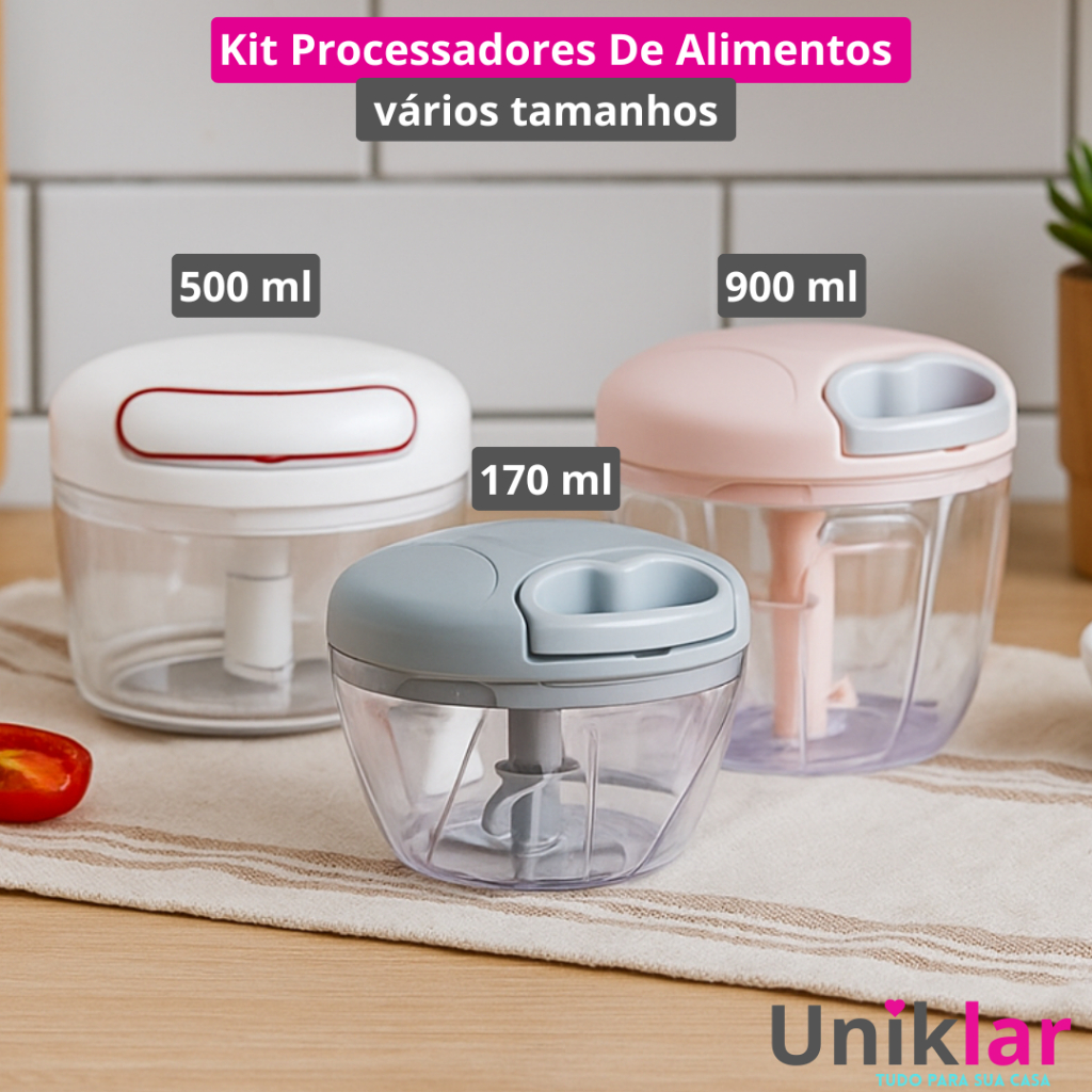 Processador Triturador De Alimentos Manual 150ml + Triturado
