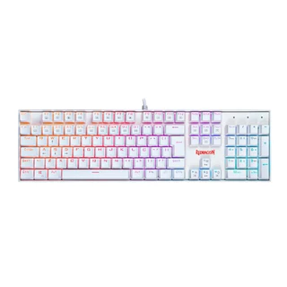 Teclado Mecânico Gamer Redragon Mitra K551W RGB Branco, Switch Brown, ABNT2, Iluminação LED Chroma