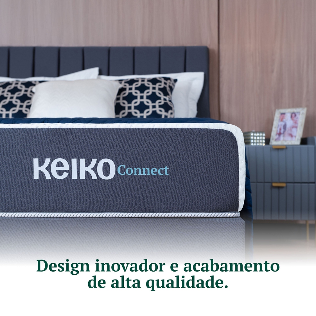 Keiko Colchão Casal 25x138x188 D33 Connect Molas Ensacadas Keiko