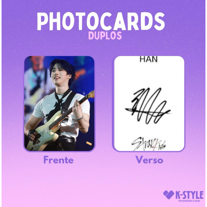 Photocards, Fanmade, Duas Face, Stray Kids, Han, Personalizados (leia a ...