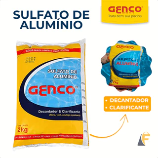 Sulfato de Alumínio Genco Piscina Decantador Clarificante Limpeza Piscina 2kg em Oferta na Shopee