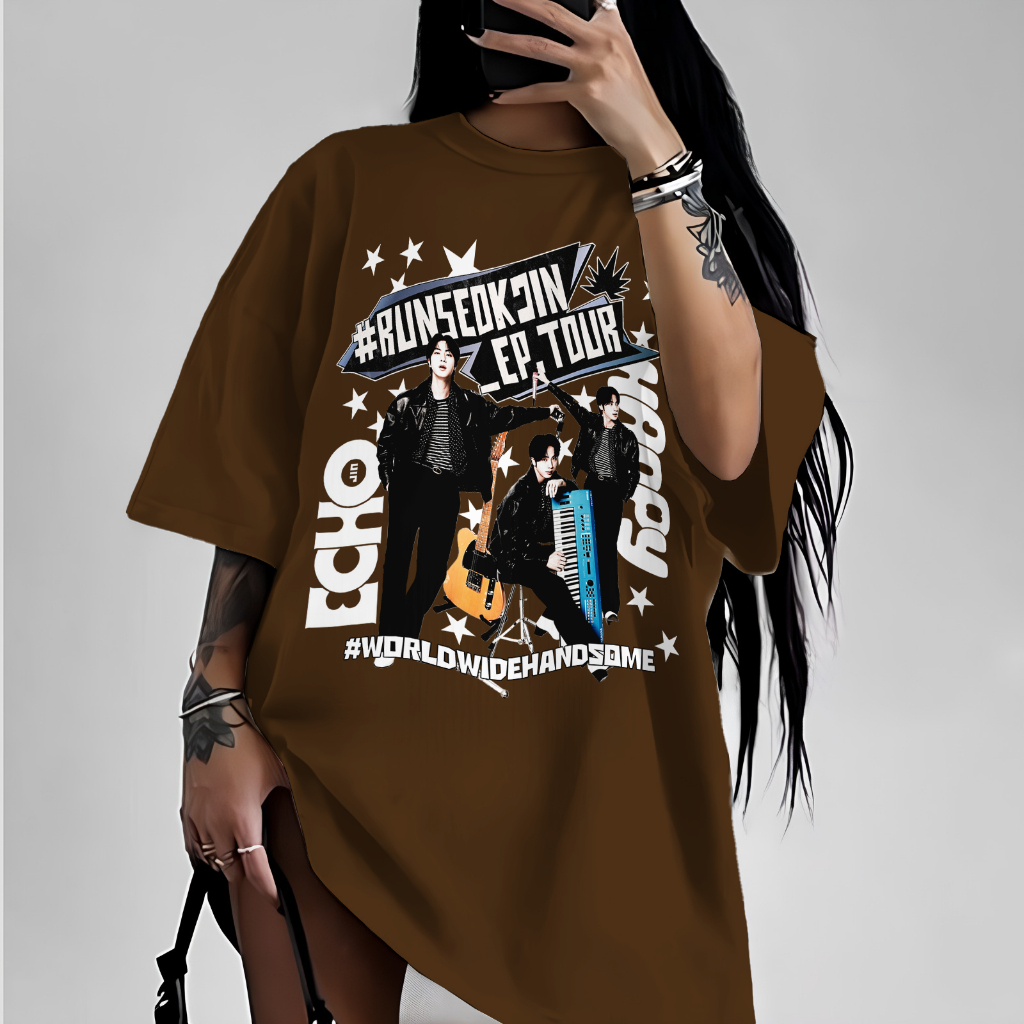 Camiseta Estilosa Moderna Jin Bts Runseokjin World Tour Show Echo