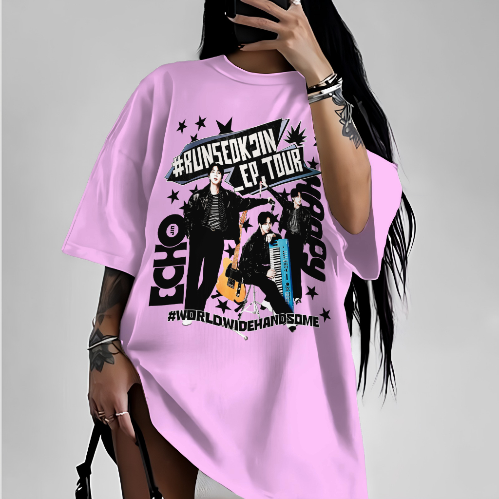 Camiseta Estilosa Moderna Jin Bts Runseokjin World Tour Show Echo