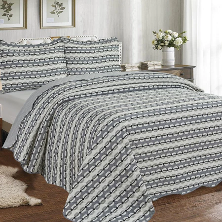 Kit colcha cobre leito king 3 peças estampada