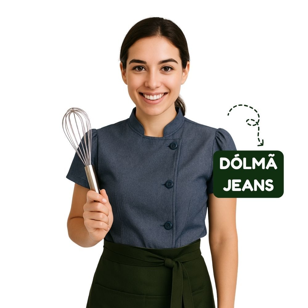 Kit DOLMA JEANS Avental de Cintura e Faixa de Cabelo Confeit