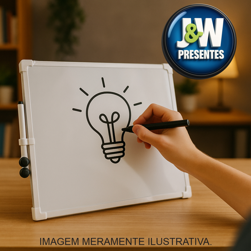 Lousa Branca 30x40cm Apagável de Plástico para Estudo Recado Anotações Quadro Branco Portátil