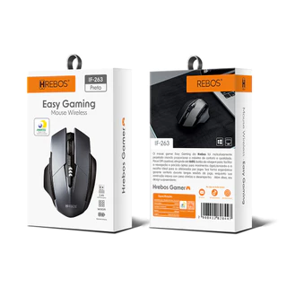 Mouse Wireless Gamer REBOS IF-263 – Easy Gaming – Preto (com Carregamento sem Fio)