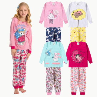 Kit 4 Peças Pijama Sortido Infantil Menina Meia Estação em Oferta na Shopee