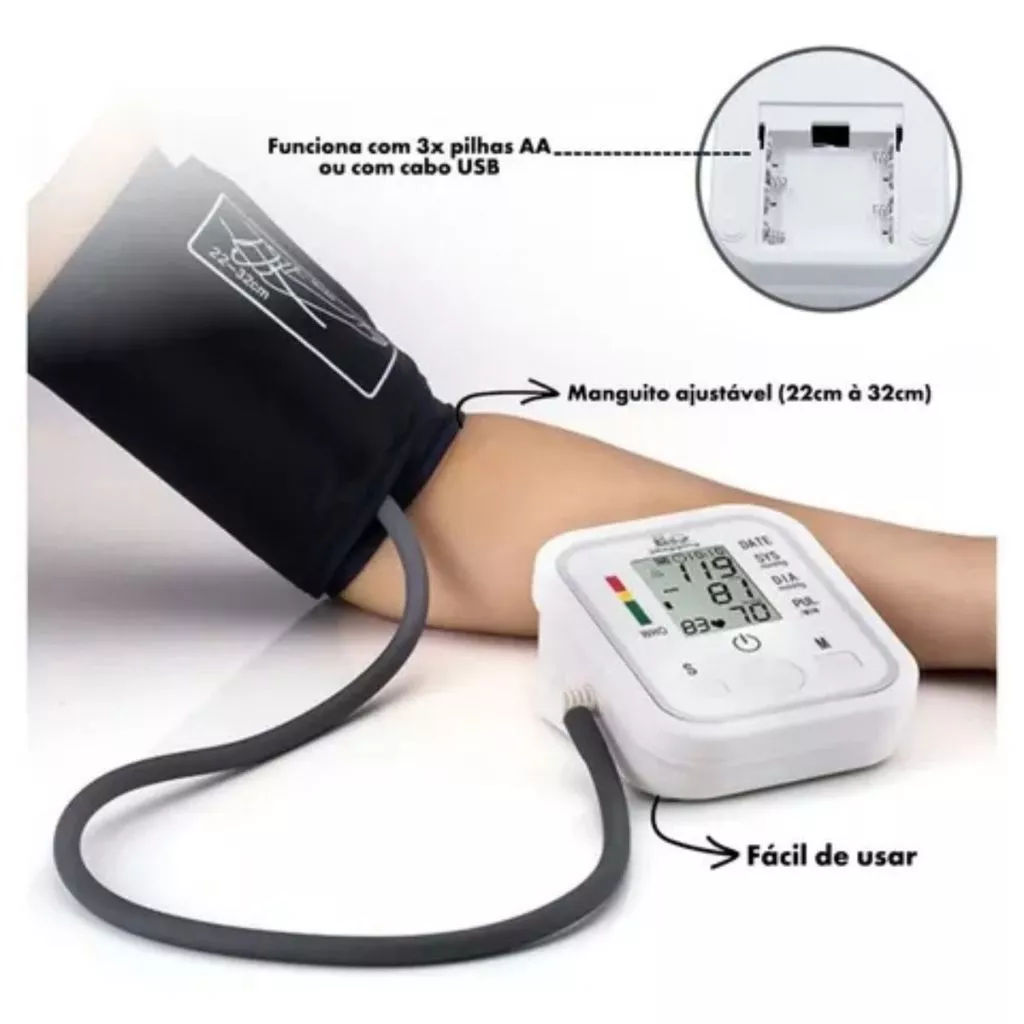 Como usar o medidor de pressão no braço